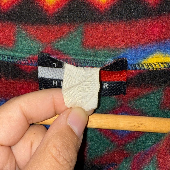 Vintage 90s made in USA Tommy Hilfiger aztec fleece quarter zip - Men’s XL - Picture 3 of 4